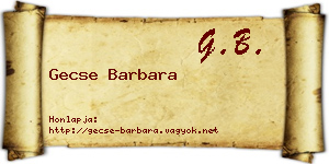 Gecse Barbara névjegykártya